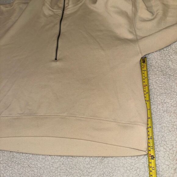 Abercrombie and Fitch Women’s Cream Beige Half Zip Sweatshirt Size Large - Picture 8 of 13